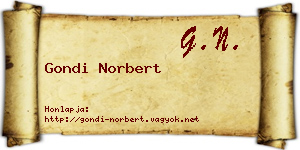 Gondi Norbert névjegykártya